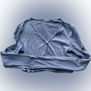Garage cropped blue cardigan XS